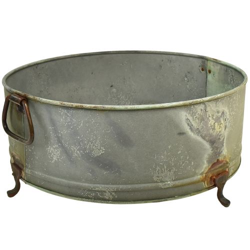Dekorativ skål med fod metalhåndtag rust 42/46,5 cm sæt af 2