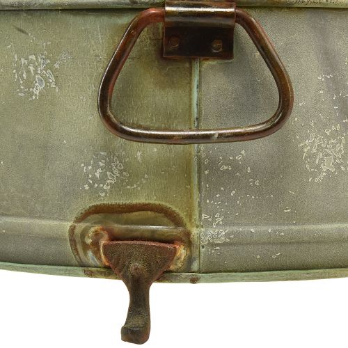 Artikel Dekorativ skål med fod metalhåndtag rust 42/46,5 cm sæt af 2