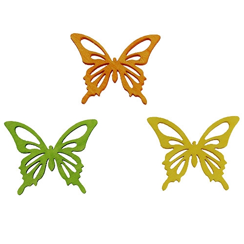 Dekorative sommerfuglefarvede 4 cm 90p | Floristik24.dk
