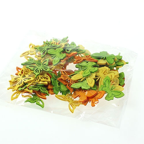 Dekorative sommerfuglefarvede 4 cm 90p | Floristik24.dk