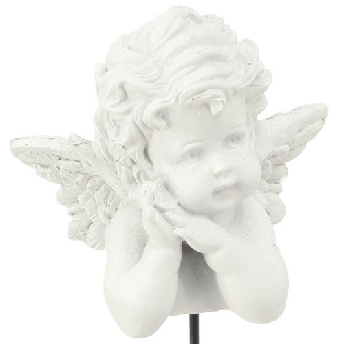 Artikel Dekorativ stik englefigurer gravdekoration hvid H5cm 6 stk