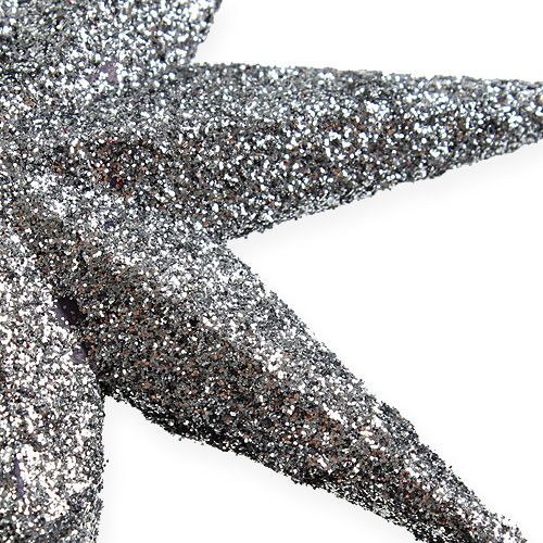Artikel Glitter stjerne sølv 10cm 12stk