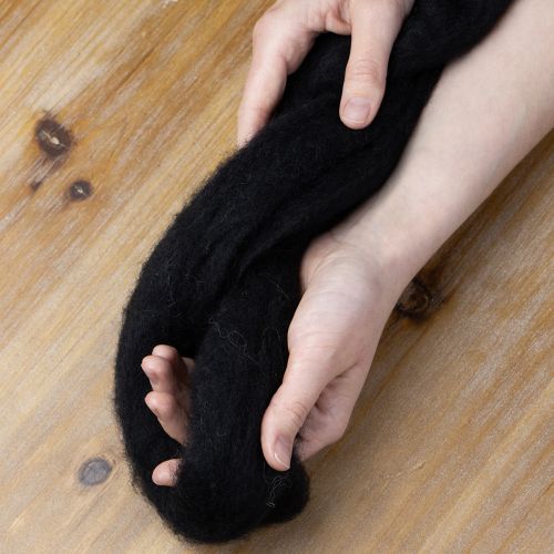 Artikel Dekorativ uld, uldsnor, filtet uld til kreativt håndværk og blomsterdekoration, 2m, sort