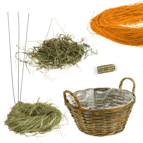 Floristik24 DIY boks påske dekoration gulerødder i en kurv raffia bord dekoration påske