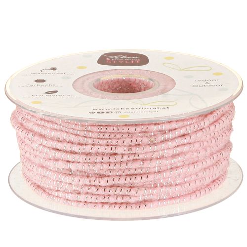 Floristik24 Vægetråd Glamour Pink/Sølv med wire 33m