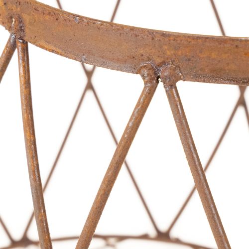 Artikel Oval trådkurv med hank, havedekoration, rustfinish, 30/25 cm, sæt med 2 stk.
