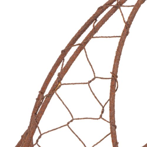 Trådkurv, metalplantekasse, forårsdekoration, påskekurv, brun, rustfinish, H34 cm L30 cm | Floristik24.dk
