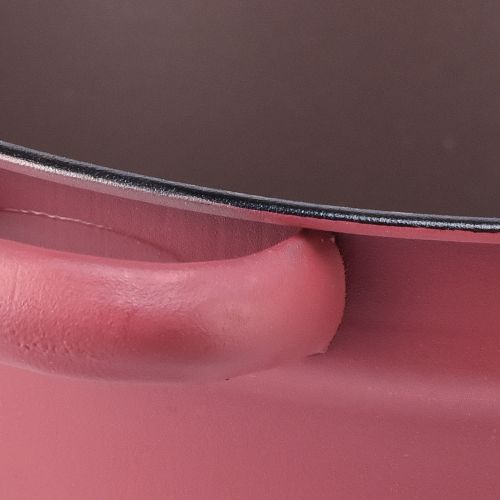 Artikel Spand med håndtag dekorative metalbalje til plantning rød Ø20,5cm H10,5cm