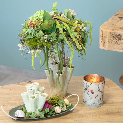 Artikel Elegant lysestage med blomstermotiv til harmonisk rumdesign, 12,5 cm, 2 stk.