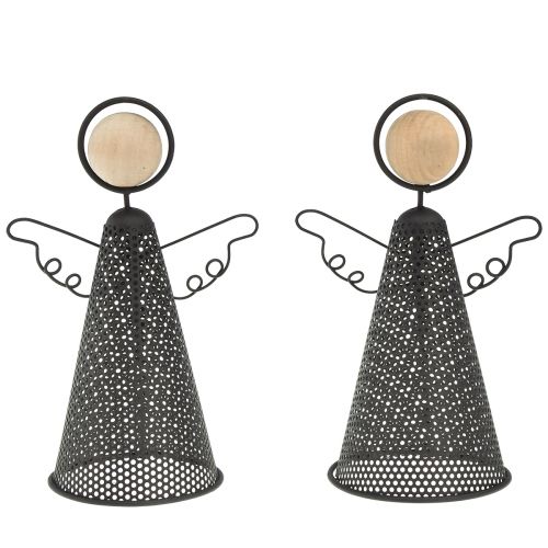 Artikel Englefigur Jul Metal Sort Natur 15,5cm 2stk