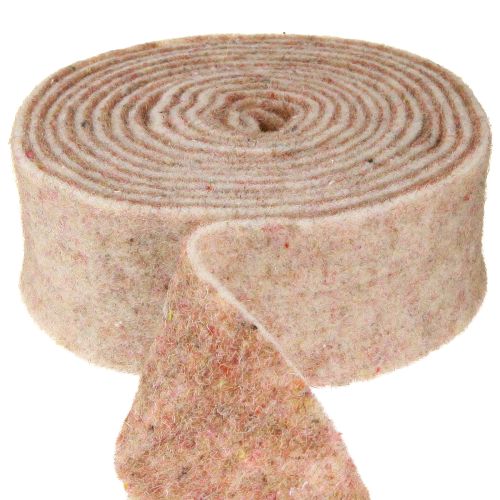 Floristik24 Filtbånd uldbånd dekorativt stof brun-rød beige uldfilt 7,5 cm 5 m