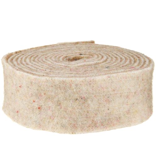 Artikel Filtbånd uldbånd dekorativt stof brun-rød beige uldfilt 7,5 cm 5 m