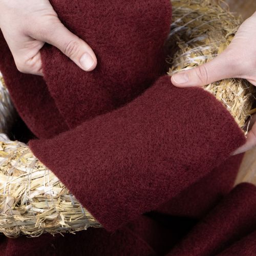 Artikel Filtbånd af uld, mørkerødt, 15 cm x 5 m, til dekoration og kreative aktiviteter