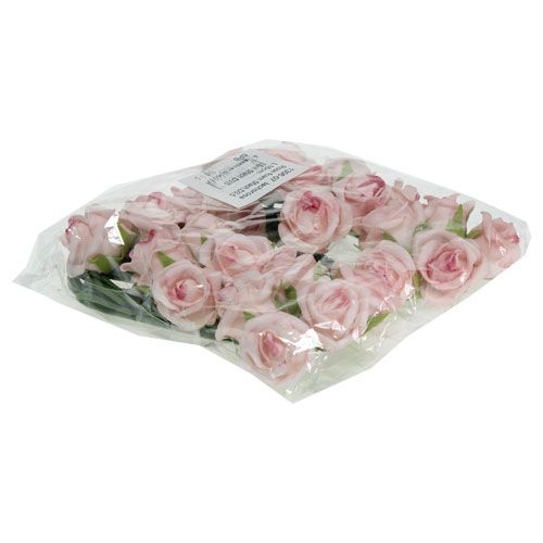 Floristik24 Foam Rose Ø3,5cm lakserød 30stk