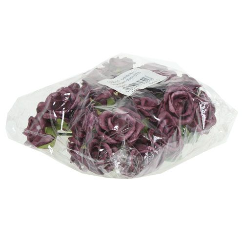 Floristik24 Skum Rose Bordeaux Ø3.5cm 30p