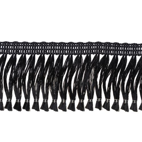 Artikel Sort frynset bånd 4 cm, kordonkant, dekorativ frynset lurex 25 m