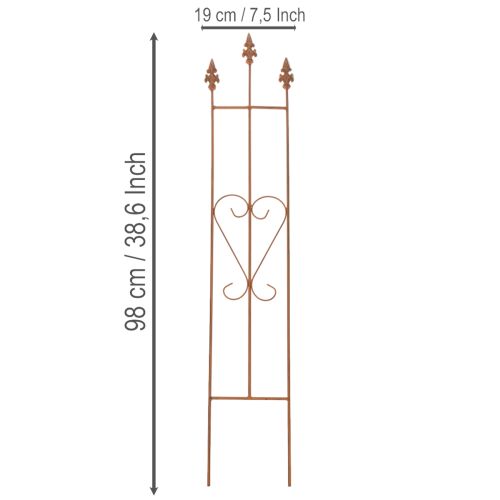 Artikel Haveespalier, dekorativ hjerteformet plantestøtte til klatreplanter, 98 cm