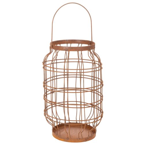 Havelanterne, metal, rusten finish, håndtag, vintage, Ø19,5 cm købe | Floristik24.dk