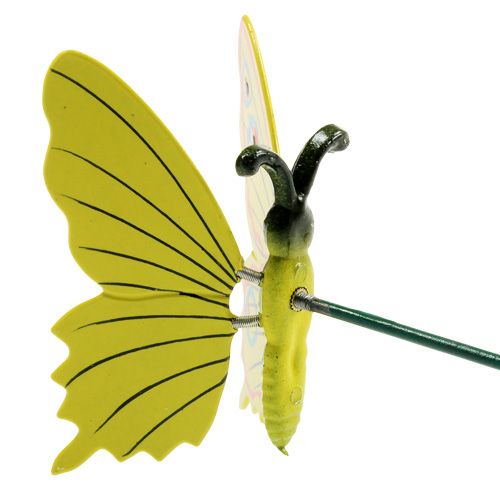 Artikel Sommerfugl på pind 17cm gul