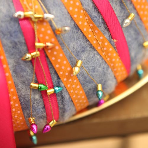 Artikel Gavebånd prikket dekorativt bånd orange 10mm 25m