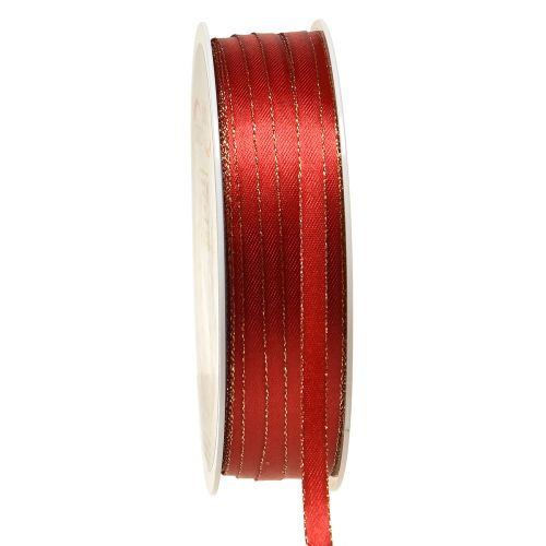 Floristik24 Gavebånd julepyntebånd rødguld B6mm L50m