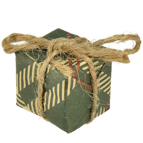 Artikel Papirgaveæsker minisæt, rød-grøn-naturlig, 2,5x3 cm 18 stk - juledekoration