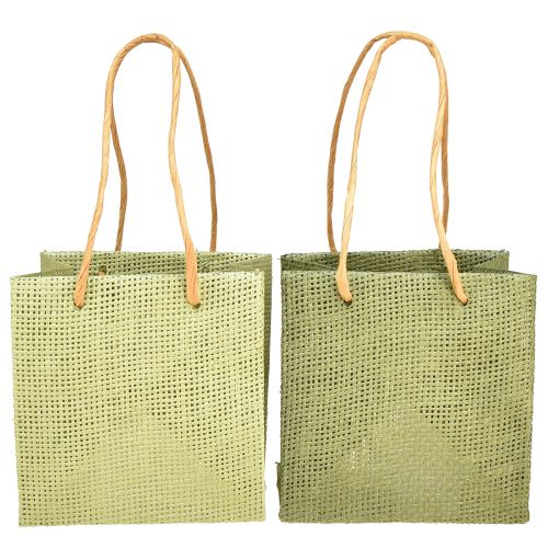 Artikel Gaveposer papirvævet look grøn 12x12cm 12 stk