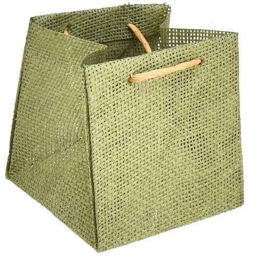 Artikel Gaveposer papirvævet look grøn 12x12cm 12 stk