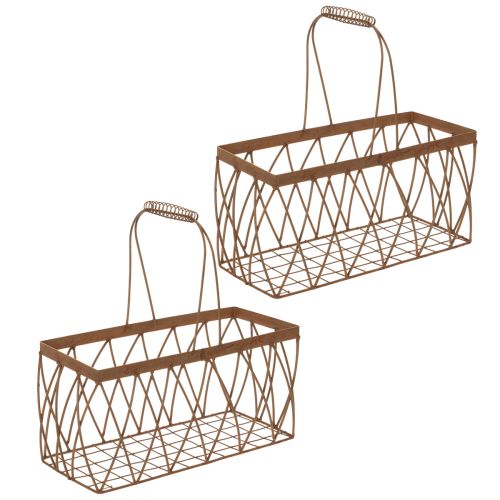 Trådkurv, metal, rustlook, 28x13,5x14 cm, 2 stk. købe | Floristik24.dk