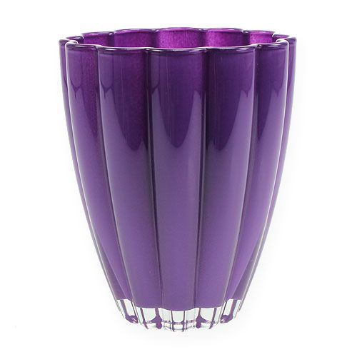 Floristik24 Glasvase &quot;Bloom&quot; violet Ø14cm H17cm