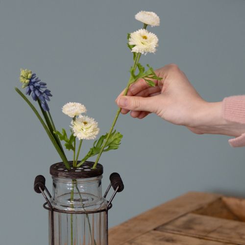 Artikel Glasflaske i metalkurv, ideel til dekorative detaljer i stuen, 20 cm