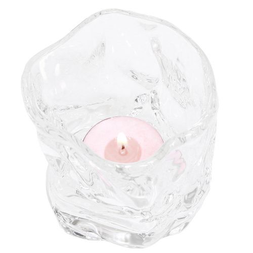 Artikel Dekorativt glas fyrfadslys lille glas lysestage Ø8cm H7,5cm 2stk