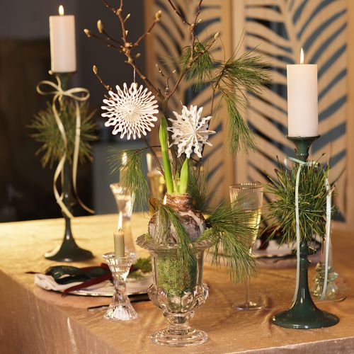 Artikel Glasvase lille vase med fod klar retro Ø11cm H14cm