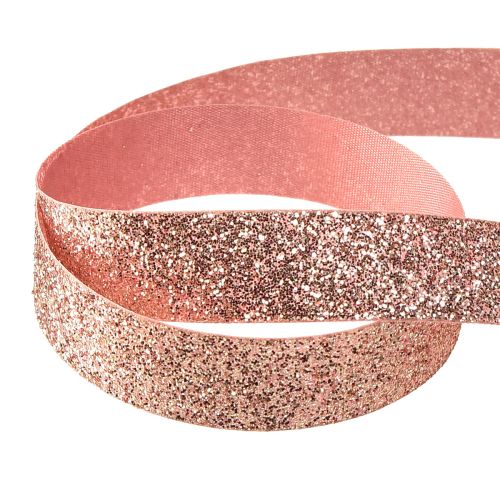 Artikel Glitterbånd i pink smykkebånd glimmer B15mm L18m