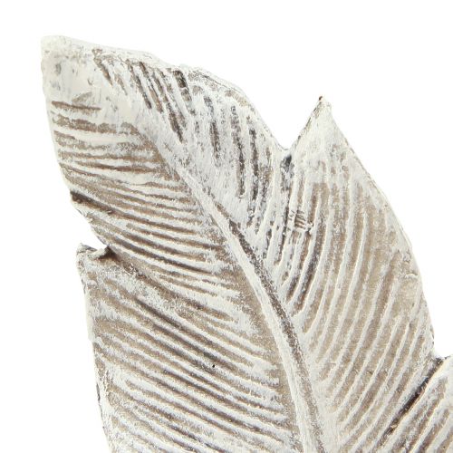 Artikel Gravdekoration fjer grå hvid gravdekoration polyresin 15,5cm 4 stk