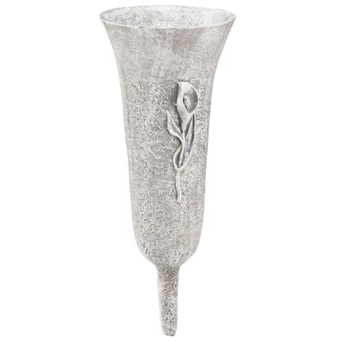 Artikel Gravvase grå Vase til stikke Calla-motiv H32,5cm