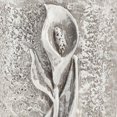 Artikel Gravvase grå Vase til stikke Calla-motiv H32,5cm