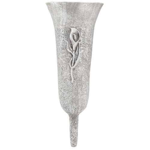Artikel Gravvase grå Vase til stikke Calla-motiv H32,5cm
