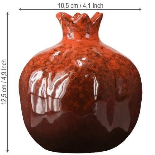 Artikel Granatæble dekorativ vase keramik rødbrun Ø10,5 cm H12 cm