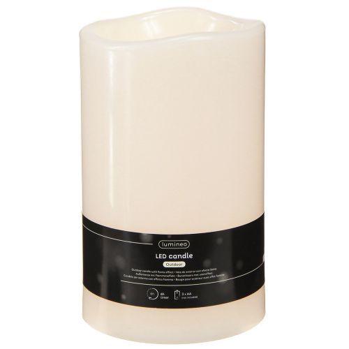 Stort LED-lys med timer, til udendørs brug, varm hvid, Ø12,5 cm, H20 cm | Floristik24.dk