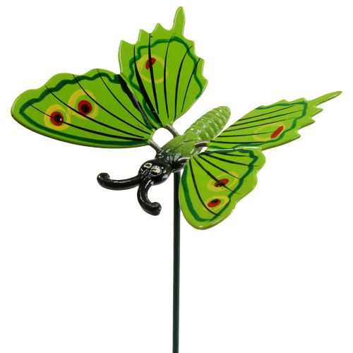 Floristik24 Sommerfugl på pinden 17cm grøn