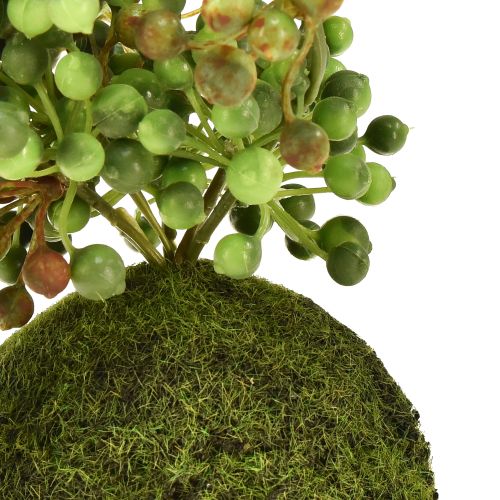 Artikel Grøn plante kunstig perlesnor i moskugle 38cm