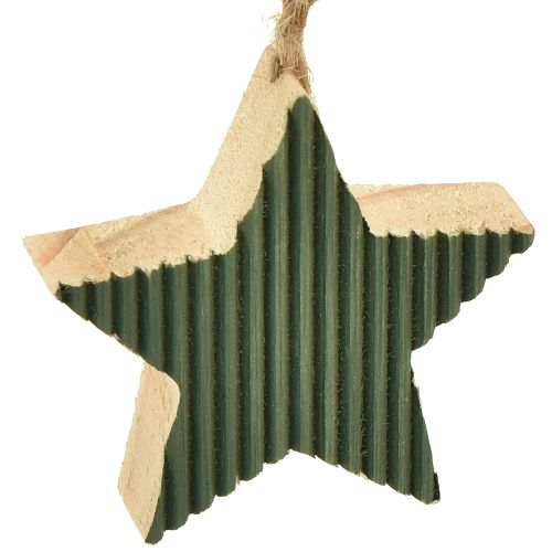 Artikel Juletræ vedhængssæt, hjerte-træ-stjerne, mint-grøn-hvid, 4,5 cm, 9 dele - juledekoration