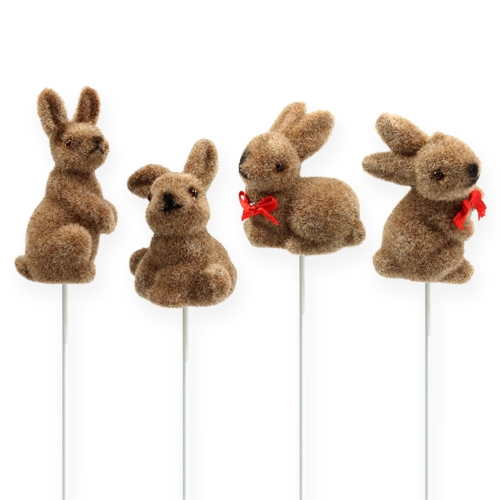 Artikel Påskeharer på tråd, assorteret, 5cm - 7cm 20 stk