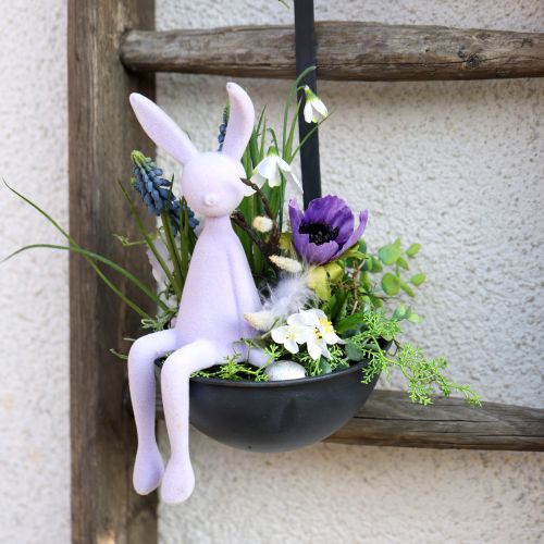 Artikel Bunny Edge Taburet Påskehare flocket lilla lilla – 2. valg – 28 cm 3 stk.