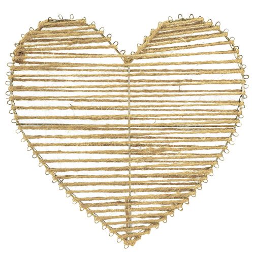Artikel Hjerte Jute Natural Til Tørrede Blomster 35cm 4stk