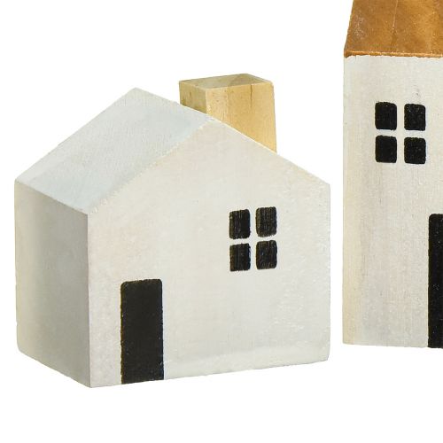 Floristik24 Træhus pyntehuse træ hvid brun 4,5-8cm 4 stk