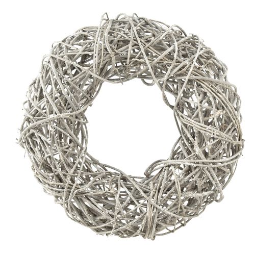 Artikel Trækrans dekorativ krans rattan naturhvid Ø30cm H9,5cm