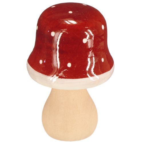 Artikel Træsvampe, paddehatte, dekoration, træ, FSC, rødbrun, H6,5/7 cm, 4 stk.