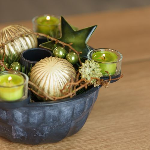 Floristik24 Træstjerner juledekoration scatter dekoration grøn glans Ø5cm 8 stk